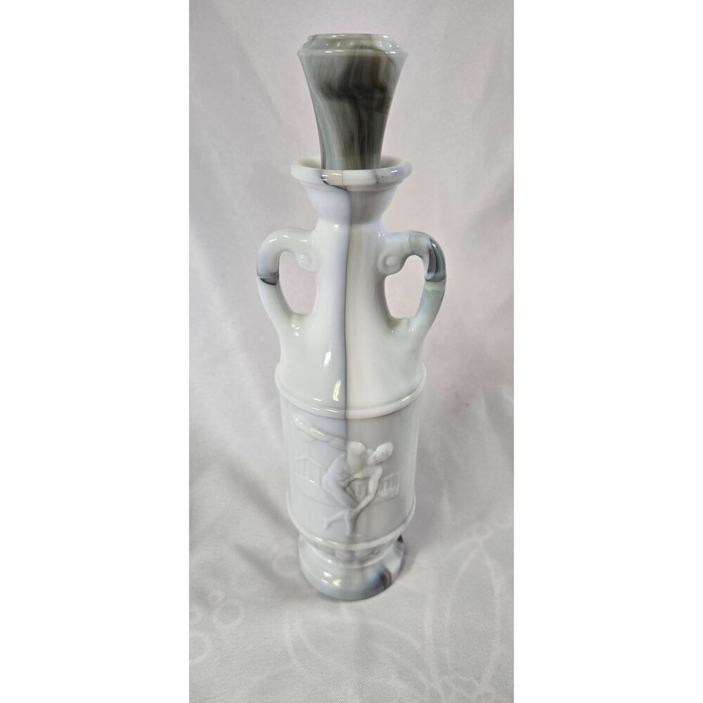 Vintage JIM BEAM liquor Decanter bottle White Marble GREEK Discus Thrower Empty